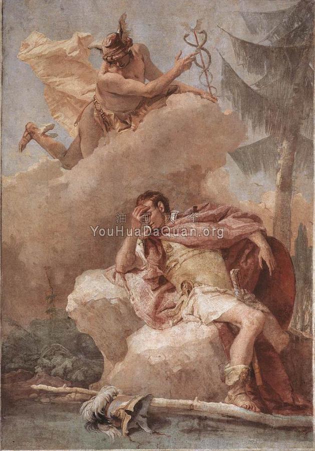Villa Valmarana Mercury Appearing to Aeneas - 乔瓦尼·巴蒂斯塔·提埃波罗